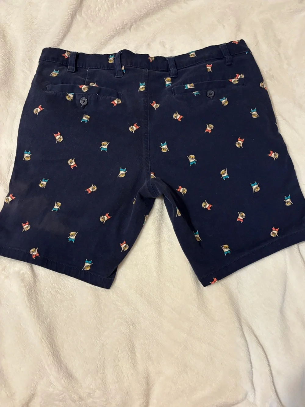 Navy Embroidered Novelty Men’s Shorts